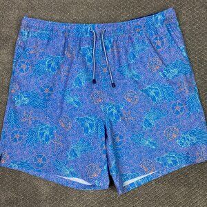 Peter Millar Swim Trunks Mens XL Lined Making Waves Fish Abstract Board Shorts